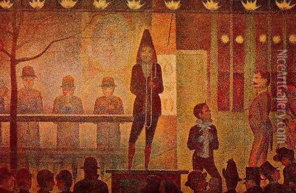 The Side Show Oil Painting - Georges Seurat
