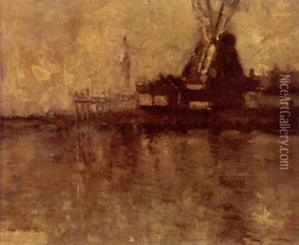 On The Lowell Oil Painting - William Alfred Gibson