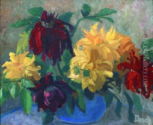 Vase De Fleurs Oil Painting - Auguste Theodore Desch