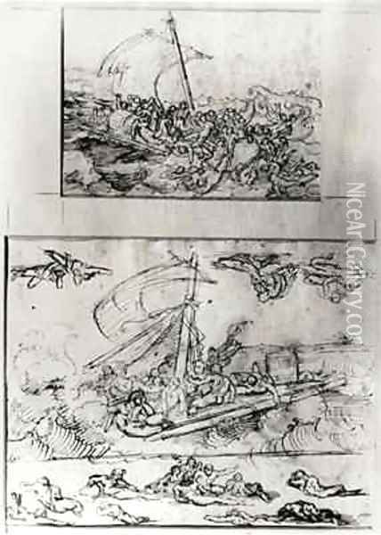 Two sketches for The Raft of the Medusa Oil Painting - Theodore Gericault