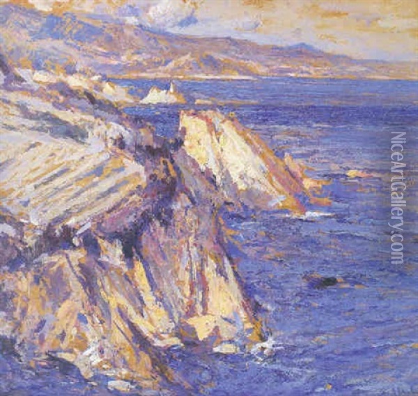Acantilado Sobre El Mar Oil Painting - Segundo Matilla Marina