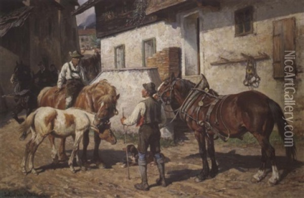 Aus Dem Lungau Oil Painting - Julius von Blaas