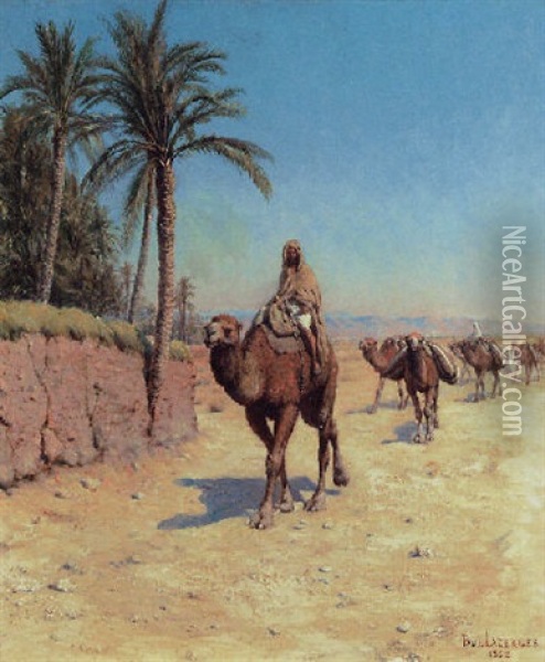 A Caravan In North Africa Oil Painting - Paul Jean Baptiste Lazerges