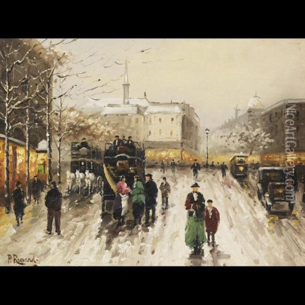 Paris Street Scene Oil Painting - Paul Renard
