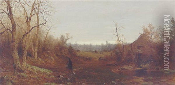 November Day Oil Painting - Jervis McEntee
