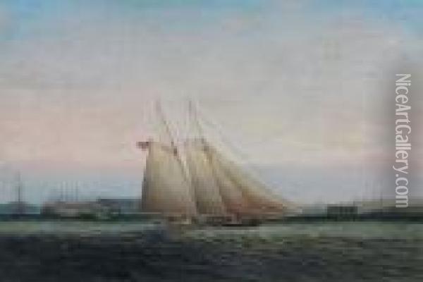 Yachting In New York Harbor Oil Painting - James E. Buttersworth