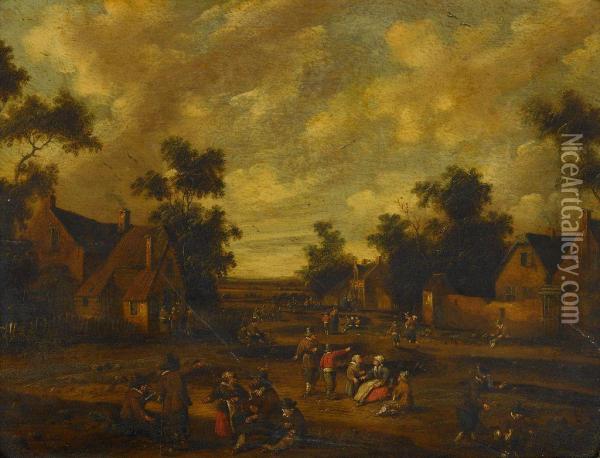 A Village Kermesse Oil Painting - Cornelius Droochsloot
