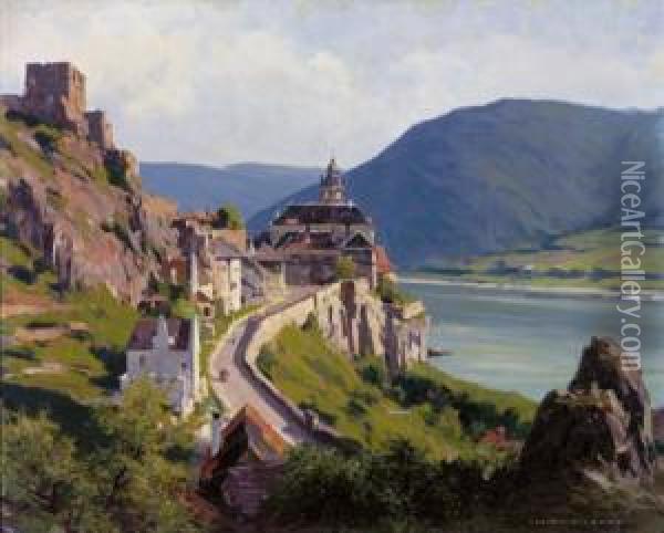 Durnstein An Der Donau Oil Painting - Karl Ludwig Prinz