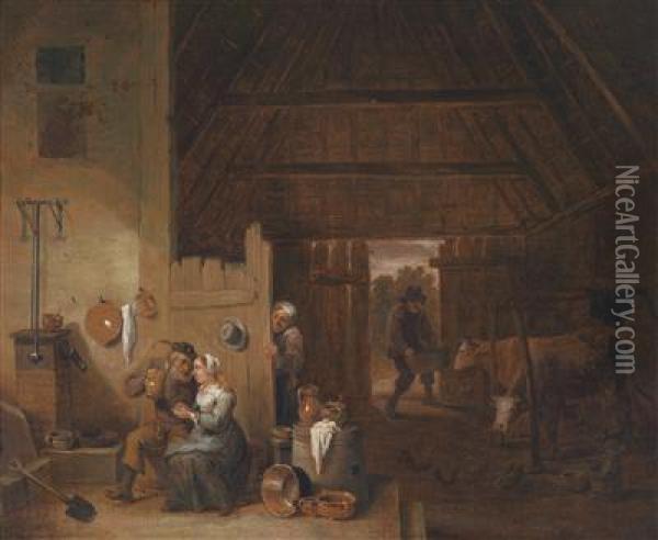 Two Peasant Interiors Oil Painting - Richard Brakenburgh