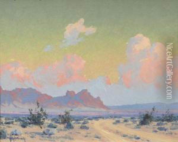 Clouds Over A Desert Landscape Oil Painting - Harry B. Wagoner