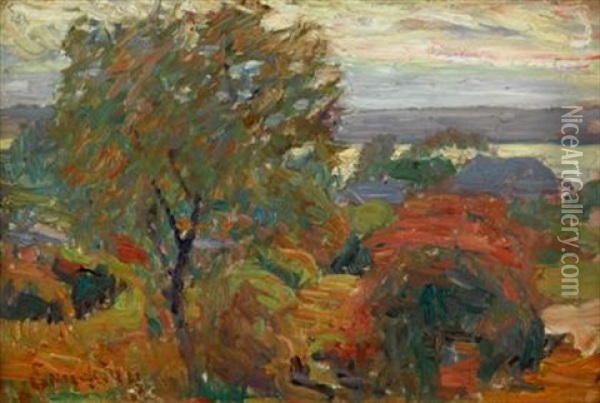 Landscape, October Oil Painting - John Joseph Enneking