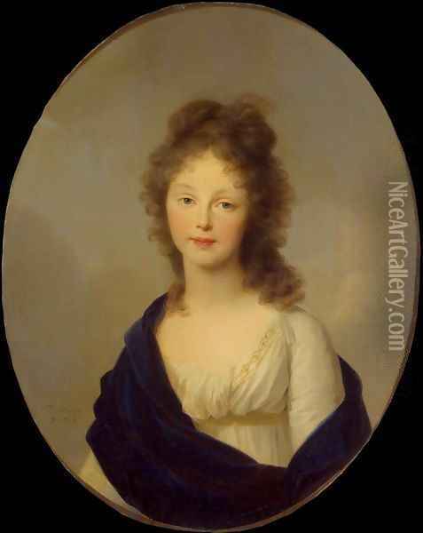 Portrait of Queen Luise of Prussia Oil Painting - Johann Friedrich August Tischbein