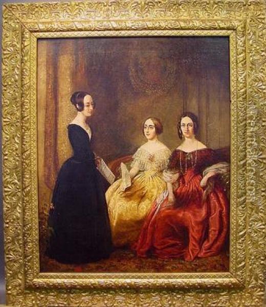 Three Sisters Oil Painting - John J. Porter