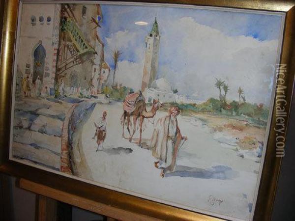 Scena Di Vita Nel Paese Arabo Oil Painting - Eugenio Gays