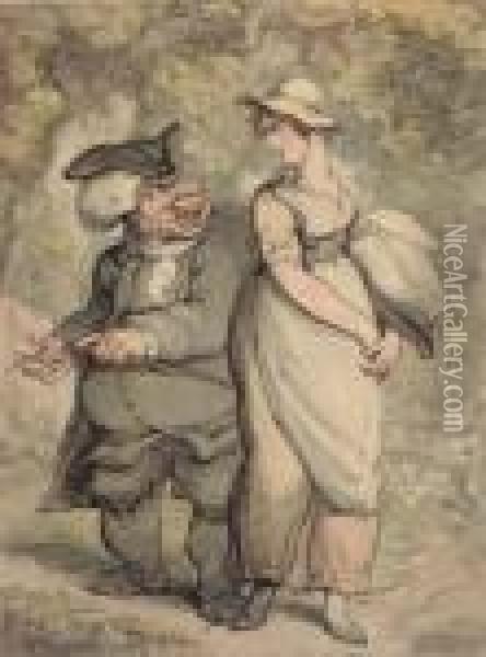 The Parson And The Maid Oil Painting - Thomas Rowlandson