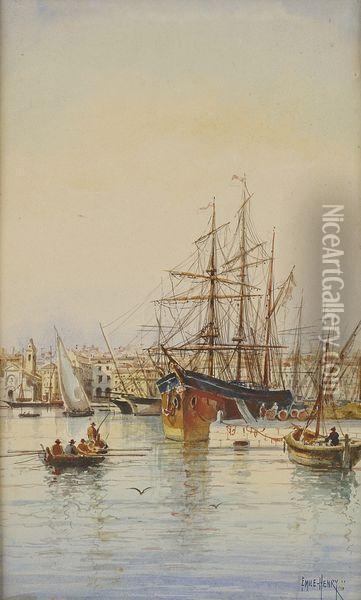 Voilier Au Port De Nice Oil Painting - Emile Henry
