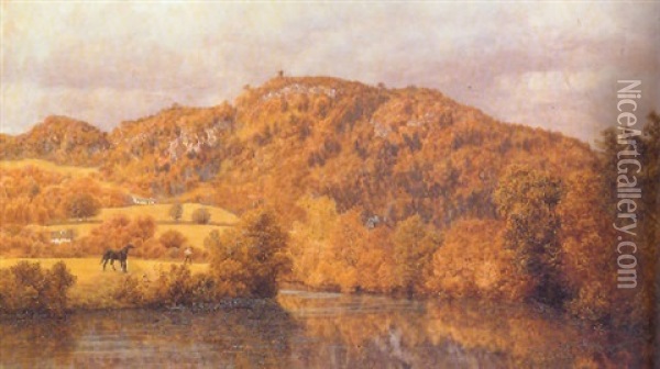 Autumnal Landscape (lake District?) Oil Painting - John Brett