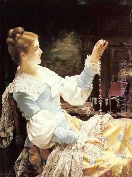 Admiring her Jewels Oil Painting - Jan Frederik Pieter Portielje
