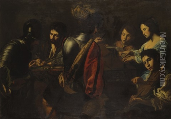A Concert In An Interior Oil Painting - Valentin De Boulogne