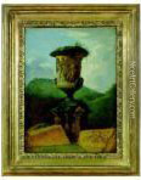 Vase Antique Dans Un Paysage Oil Painting - Hubert Robert
