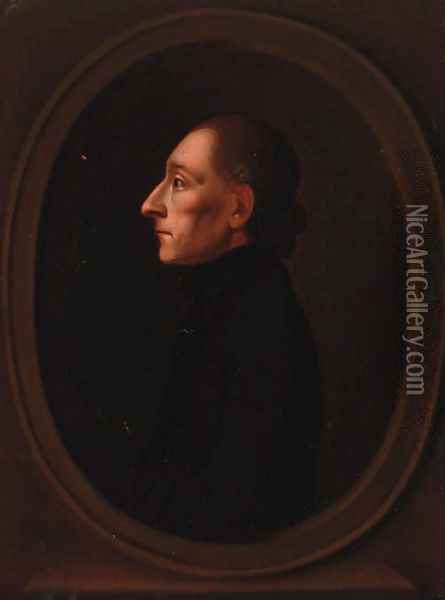 Portrait of a gentleman said to be Johann Kaspar Lavaterre Oil Painting - Johann Heinrich Lips