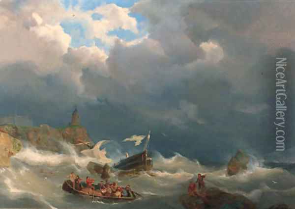 To the rescue Oil Painting - Pieter Christiaan Cornelis Dommersen