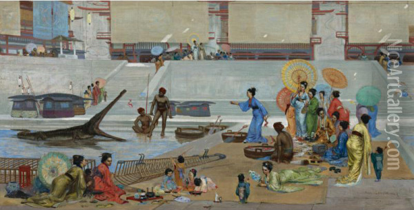 Gift Of The Gharial Oil Painting - Paul-Marie Lenoir