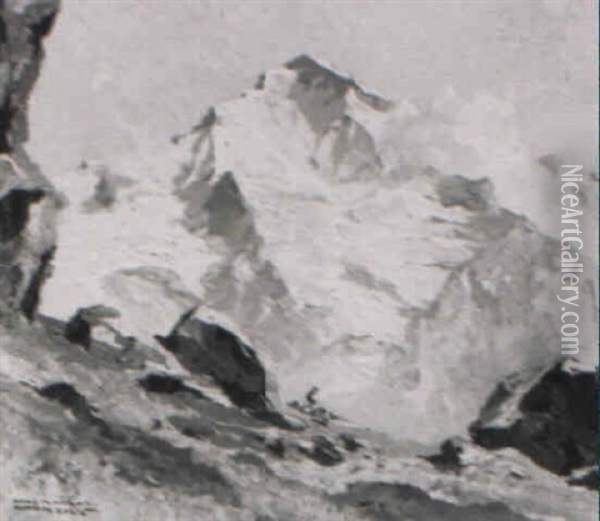 Blick Auf Das Jungfraumassiv Oil Painting - Hans Maurus