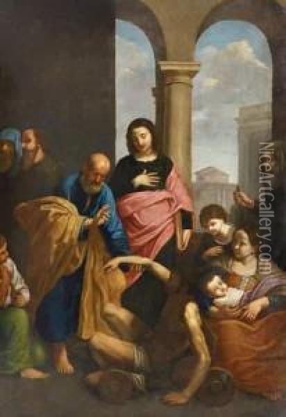 St. Peter Healing The Sick Oil Painting - Bartolomeo Schedoni