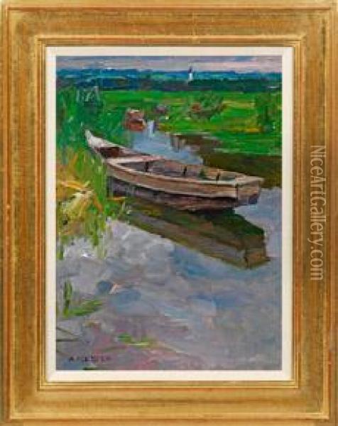 Boot Amammersee Oil Painting - Alexander Max Koester