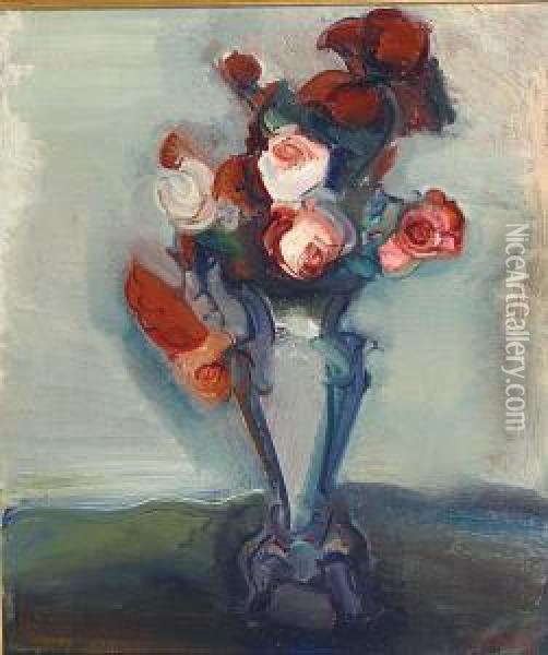 Bloemen In Een Vaas. Oil Painting - Charles Dehoy