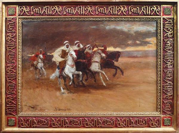 Cavaliers De Retour De La Fantasia Oil Painting - Gustavo Simoni