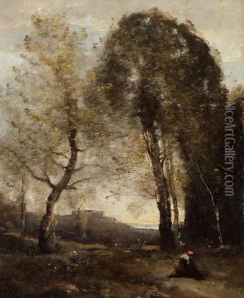 Souvenir of Italy II Oil Painting - Jean-Baptiste-Camille Corot