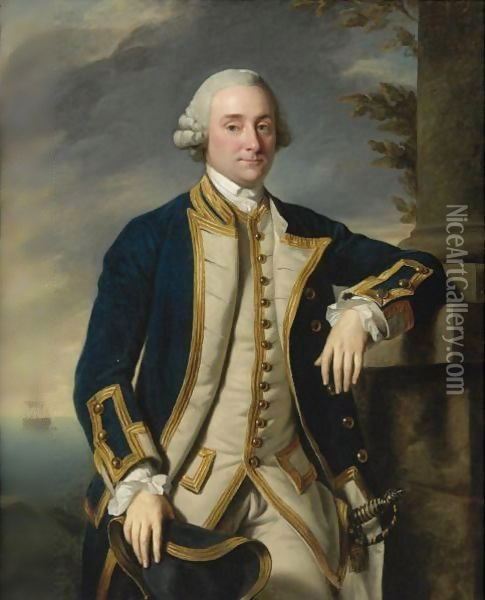 Portrait Of Admiral Sir Hugh Palliser, 1st Bart. (1722-1796) Oil Painting - Sir Nathaniel Dance-Holland