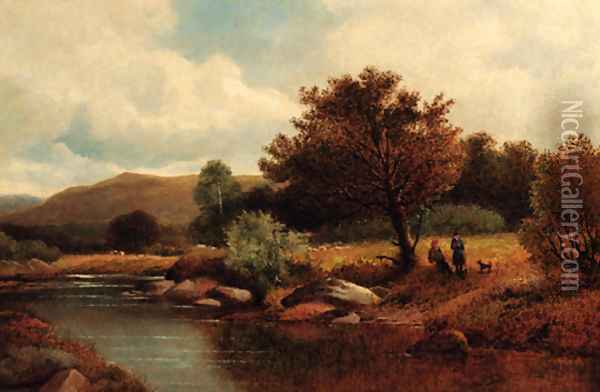 On the Llugwy, Wales Oil Painting - David Bates