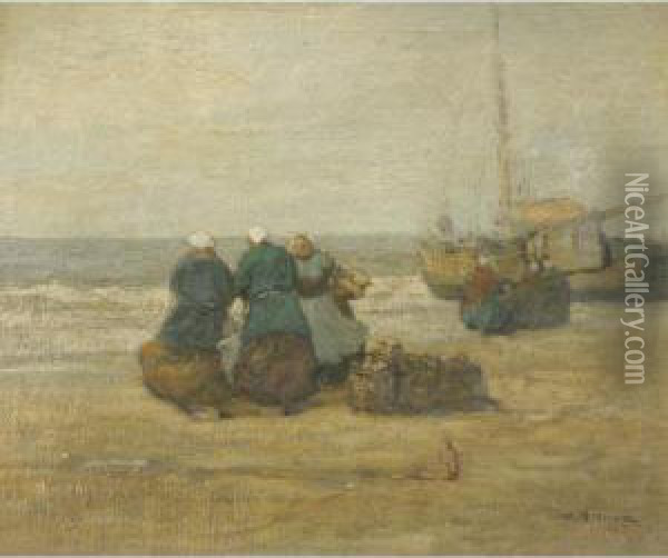 Waiting For The Boats Oil Painting - William Frederick Ritschel