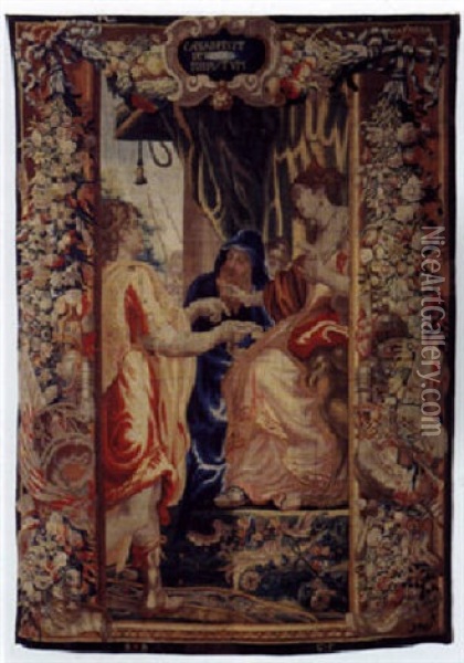 Caesare Fecit Petere Tributi Oil Painting - Justus van (Verus ab) Egmont