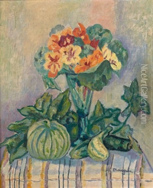 Melons Et Capucines Oil Painting - Henri Charles Manguin