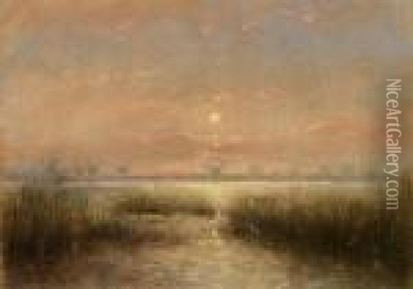 Seelandschaft Bei Mondschein Oil Painting - Eugene Jettel