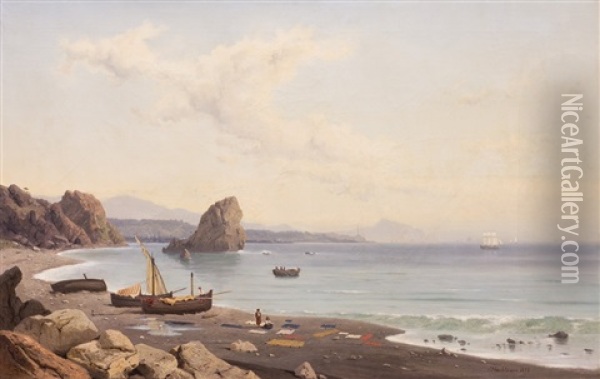 Barky Na Morskem Pobrezi Oil Painting - Michael Haubtmann
