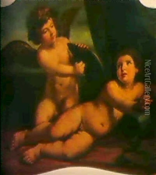 Der Kampf Zwischen Eros Und Anteros Oil Painting - Giovanni Francesco Romanelli