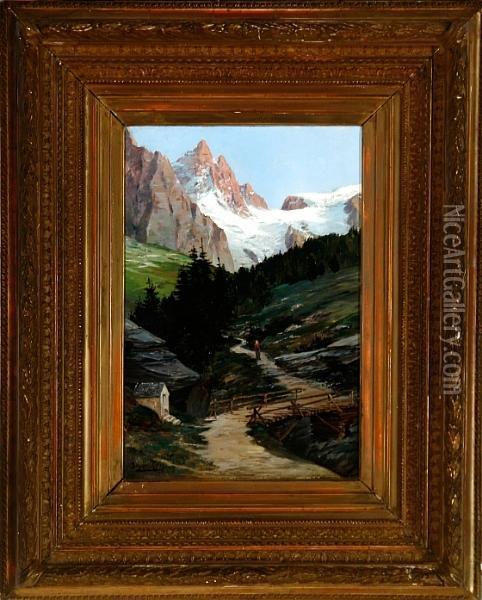 Mountain Scenery Oil Painting - Hugo, Fred. Alexianu D' Alesi