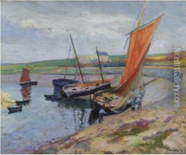 Bateaux Au Bord De La Mer Oil Painting - Paul Madeline