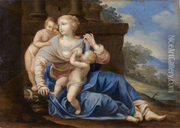 La Vierge A L'enfant Avec Saint Jean-baptiste Oil Painting - Jacques Blanchard