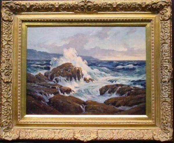 Crashing Waves
Bears Signature Oil Painting - Frederick Judd Waugh