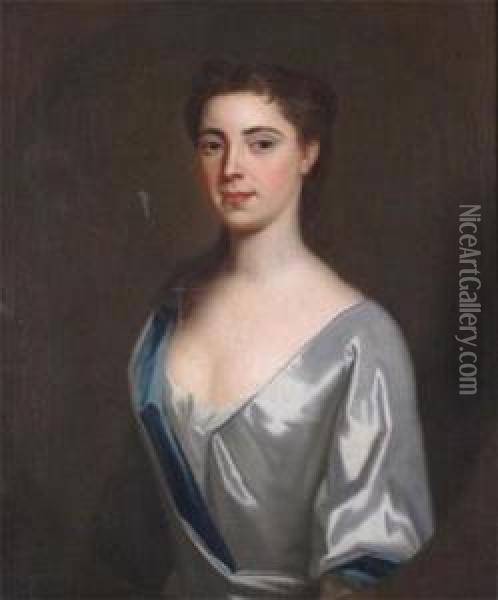 Portrait Of Elizabeth Scudamore, Elder Sister Of Martha Oil Painting - Enoch Seeman