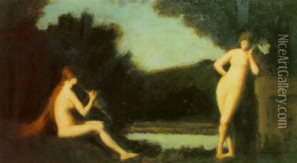 Les Nympheas Oil Painting - Jean Jacques Henner