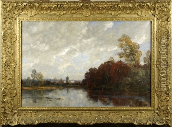 Paysage Avec Riviere Et Chateau Oil Painting - Gilbert Von Canal
