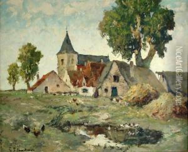 Le Hameau Flamand Oil Painting - Gustave Flasschoen