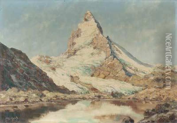 Matterhorn Im Sommer Oil Painting - Willy Hanft